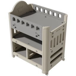 H&O Direct 4 Drawer Single Shelf Grey Rolling Baby Diaper Changing Table - Size: 108 x 85 x 62cm - Wilko - thumbnail 4