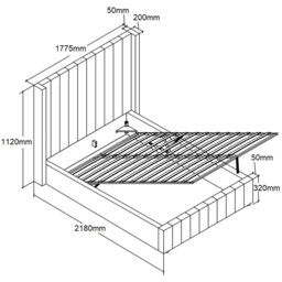 Maya Grey Velvet King Size Ottoman Bed Frame - Wilko - thumbnail 6