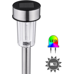 tectake LED Solar Garden Light 24 Pack - Size: 37 x 4.7 x 4.7cm - Silver - Wilko - thumbnail 4