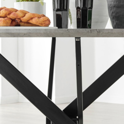 Furniturebox Arona Cesano 4 Seater Round Dining Set Grey Black and Navy - Blue - Wilko - thumbnail 7