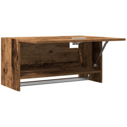 vidaXL Single Drawer Old Wood Wall-Mounted Bathroom Wardrobe with Towel Rail - Brown - Wilko - thumbnail 4