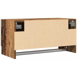 vidaXL Single Drawer Old Wood Wall-Mounted Bathroom Wardrobe with Towel Rail - Brown - Wilko - thumbnail 7