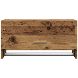 vidaXL Single Drawer Old Wood Wall-Mounted Bathroom Wardrobe with Towel Rail - Brown - Wilko - thumbnail 5