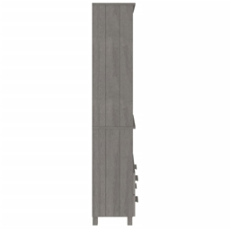 vidaXL 2 Drawer 4 Shelf Grey Solid Pine Wood Highboard - Size: 180 x 85 x 35cm - Wilko - thumbnail 7