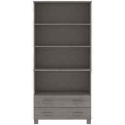 vidaXL 2 Drawer 4 Shelf Grey Solid Pine Wood Highboard - Size: 180 x 85 x 35cm - Wilko - thumbnail 5
