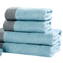 Rapport Home Tidal Duck Egg Cotton Face Cloth - Size: 0.1 x 30 x 30cm - Green - Wilko - thumbnail 4