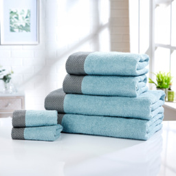Rapport Home Tidal Duck Egg Cotton Face Cloth - Size: 0.1 x 30 x 30cm - Green - Wilko - thumbnail 3