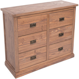 Cabinet Bits Tirolo 6 Drawer Brown Brass Drop Handle Chest of Drawers - Wilko - thumbnail 5