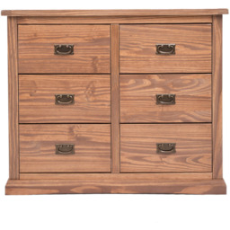 Cabinet Bits Tirolo 6 Drawer Brown Brass Drop Handle Chest of Drawers - Wilko - thumbnail 4
