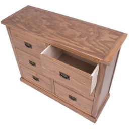 Cabinet Bits Tirolo 6 Drawer Brown Brass Drop Handle Chest of Drawers - Wilko - thumbnail 6