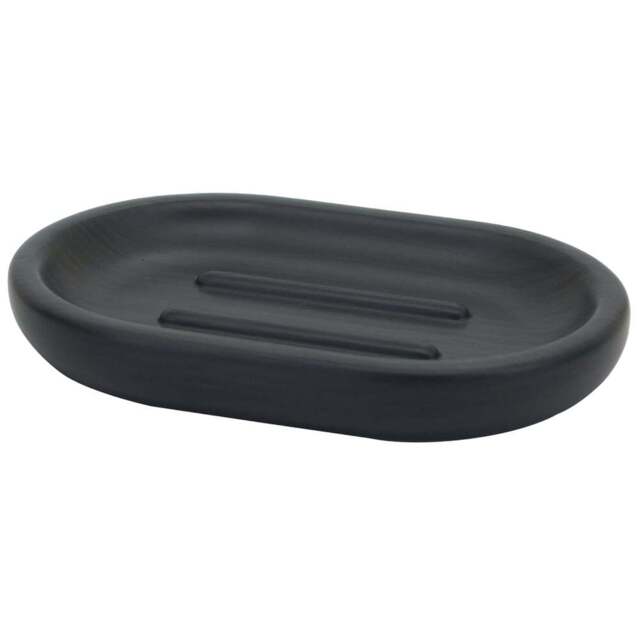Noir Zen Wood Soap Dish - Black - Wilko - image 1