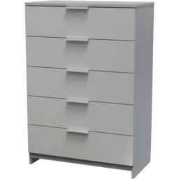 Crowndale Plymouth 5 Drawer Uniform Grey and Dusk Grey Chest Ready Assembled - Wilko - thumbnail 3