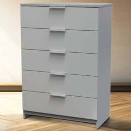 Crowndale Plymouth 5 Drawer Uniform Grey and Dusk Grey Chest Ready Assembled - Wilko - thumbnail 1