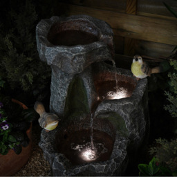 Garden Gear Cascading Rock with Birds Water Feature - Size: 54 x 40 x 38cm - Grey - Wilko - thumbnail 4