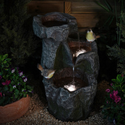 Garden Gear Cascading Rock with Birds Water Feature - Size: 54 x 40 x 38cm - Grey - Wilko - thumbnail 5