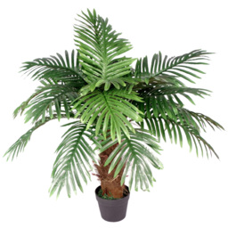 Leaf Brown Trunk Princess Palm Artificial Tree Pot 3.2ft - Size: 100 x 70 x 70cm - Green - Wilko - thumbnail 1