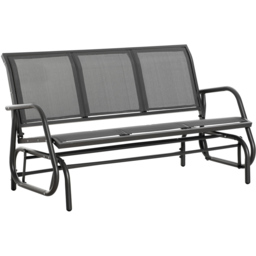 Outsunny 3 Seater Grey Glider Garden Rocking Bench - Wilko - thumbnail 3