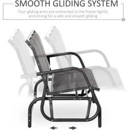 Outsunny 3 Seater Grey Glider Garden Rocking Bench - Wilko - thumbnail 6