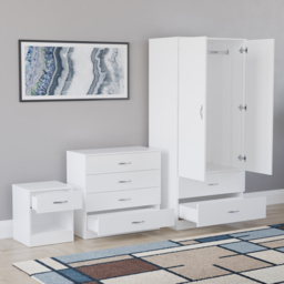 Vida Designs Riano White 3 Piece Bedroom Furniture Set - Wilko - thumbnail 5