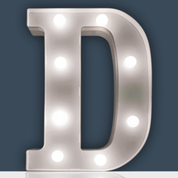 St Helens Battery Operated 3D LED Letter D Light - Size: 14 x 3 x 22cm - White - Wilko - thumbnail 3