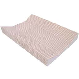 Clair de Lune Baby Gingham Anti Roll Wedge Changing Mat - Size: 69 x 44 x 8cm - Natural - Wilko - thumbnail 1