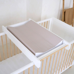 Clair de Lune Baby Gingham Anti Roll Wedge Changing Mat - Size: 69 x 44 x 8cm - Natural - Wilko - thumbnail 3