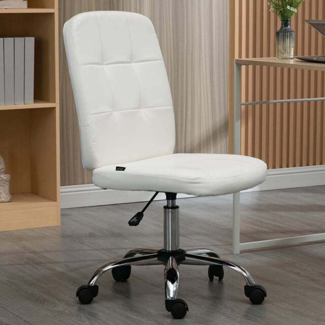 Portland White Curved Back Office Chair with Adjustable Height - Size: 100 x 59 x 45cm - Wilko - image 1