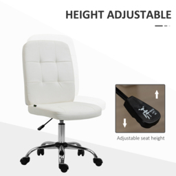 Portland White Curved Back Office Chair with Adjustable Height - Size: 100 x 59 x 45cm - Wilko - thumbnail 7