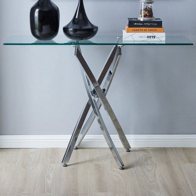 Furniturebox Tavolo Silver Leg Console Table - Size: 120 x 40 x 78cm - Wilko - image 1