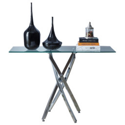 Furniturebox Tavolo Silver Leg Console Table - Size: 120 x 40 x 78cm - Wilko - thumbnail 3