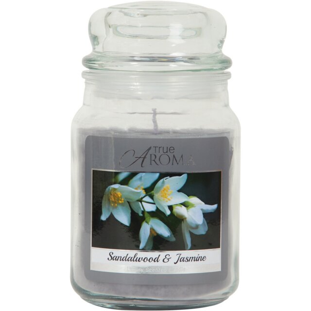 True Aroma Large Mason Jar Candle - Sandalwood and Jasmine - Wilko - image 1