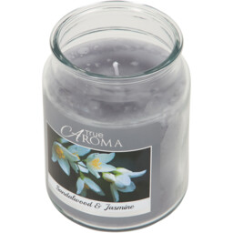 True Aroma Large Mason Jar Candle - Sandalwood and Jasmine - Wilko - thumbnail 3