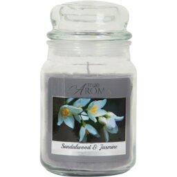 True Aroma Large Mason Jar Candle - Sandalwood and Jasmine - Wilko - thumbnail 1