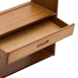 Living and Home Single Drawer 2 Shelf Brown Bamboo Desktop Bookshelf - Wilko - thumbnail 6