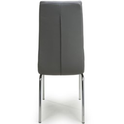 Shankar Jenner Set of 2 Grey and Chrome Leather Effect Dining Chair - Wilko - thumbnail 5
