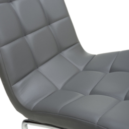 Shankar Jenner Set of 2 Grey and Chrome Leather Effect Dining Chair - Wilko - thumbnail 7