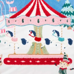 Winter Fairground Cushion - Blue - Wilko - thumbnail 4