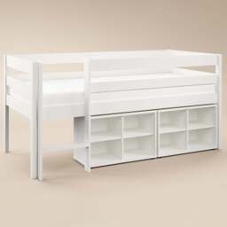 Noomi Shorty White Mid Sleeper Bed with Cube Storage Units - Size: 83 x 90.4 x 181.1cm - Wilko - thumbnail 3