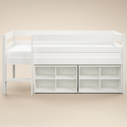 Noomi Shorty White Mid Sleeper Bed with Cube Storage Units - Size: 83 x 90.4 x 181.1cm - Wilko - thumbnail 4