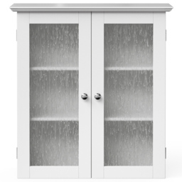 Teamson Home Connor 2 Door Glass Removable Wall Cabinet - Size: 63.5 x 20.3 x 56.5cm - White - Wilko - thumbnail 3