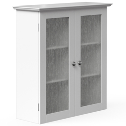 Teamson Home Connor 2 Door Glass Removable Wall Cabinet - Size: 63.5 x 20.3 x 56.5cm - White - Wilko - thumbnail 4