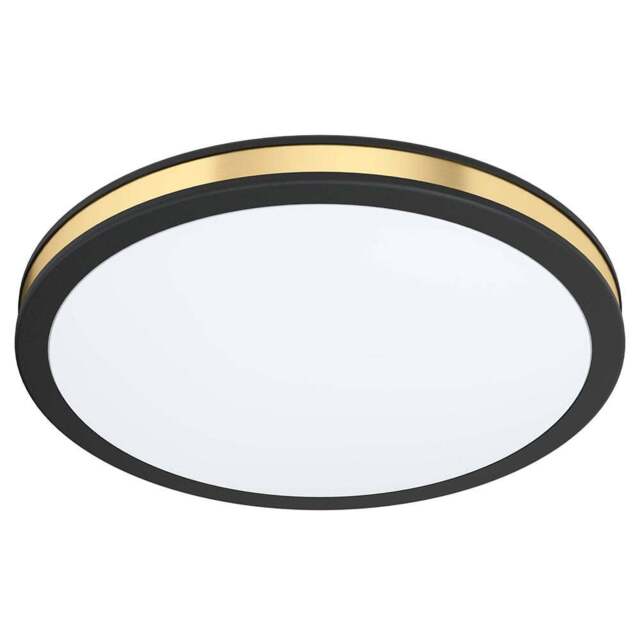 EGLO Pescaito Black and Gold Ceiling Light - Size: 30 x 30 x 7cm - Wilko - image 1