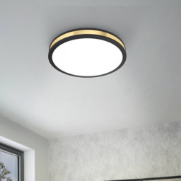 EGLO Pescaito Black and Gold Ceiling Light - Size: 30 x 30 x 7cm - Wilko - thumbnail 3