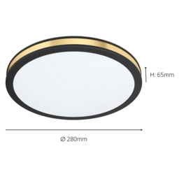 EGLO Pescaito Black and Gold Ceiling Light - Size: 30 x 30 x 7cm - Wilko - thumbnail 5