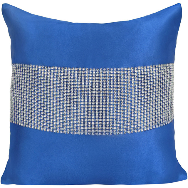 Velosso Manhattan Diamante Blue Filled Cushion 43 x 43cm 2 Pack - Wilko - image 1