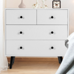 Costway 4 Drawer White Chest of Drawers - Wilko