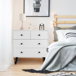 Costway 4 Drawer White Chest of Drawers - Wilko - thumbnail 5