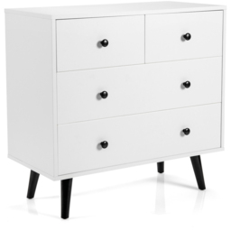 Costway 4 Drawer White Chest of Drawers - Wilko - thumbnail 3