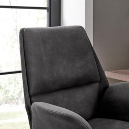 Furniturebox Omega Luxury Black Faux Leather and Silver Office Chair - Size: 68.5 x 76 x 68.5cm - Wilko - thumbnail 3