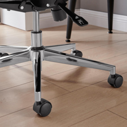 Furniturebox Omega Luxury Black Faux Leather and Silver Office Chair - Size: 68.5 x 76 x 68.5cm - Wilko - thumbnail 6